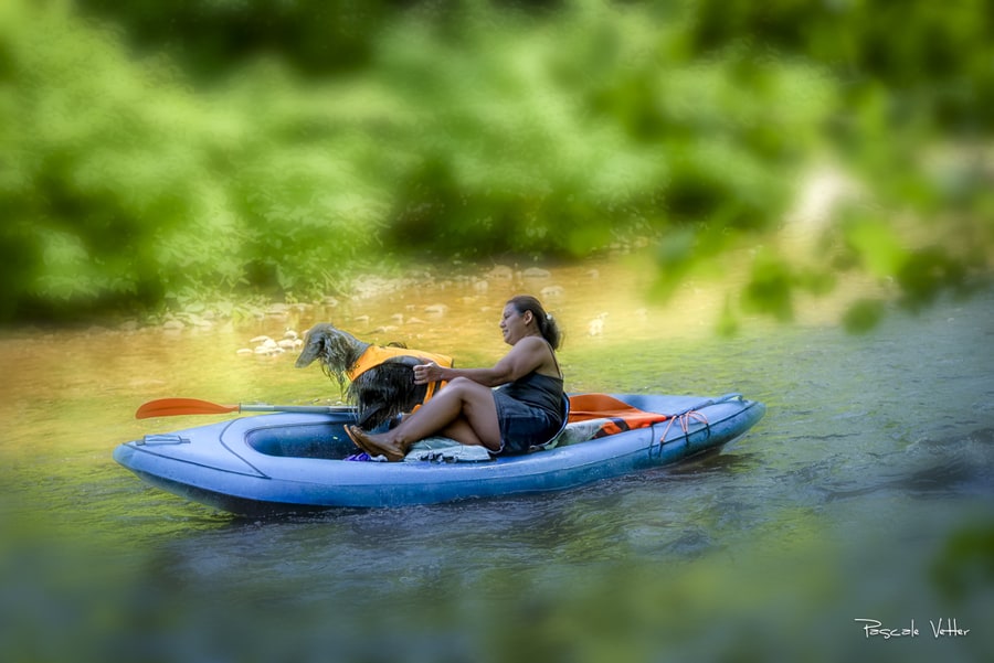 Virée en kayak avec son chien